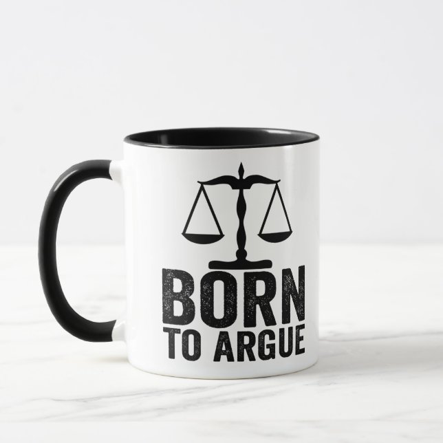 Born To Argue -  Lawyer Gift - Funny Lawyer Gift Mug (Left)