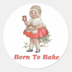 Born To Bake Classic Round Sticker