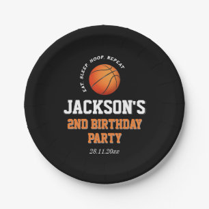 Born To Ball Basketball Themed Birthday Paper Plate