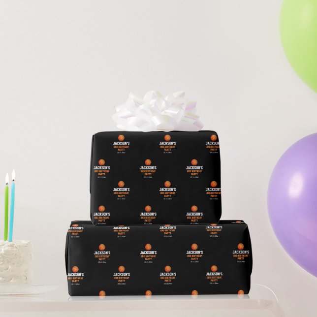 Born To Ball Basketball Themed Kids Birthday Wrapping Paper (Party Gifts)