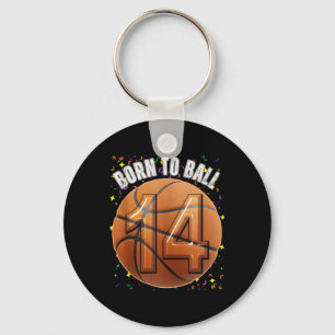 Born To Basketball 14th Birthday Teen Girls Boy Ki Key Ring