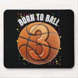 Born To Basketball 3rd Birthday Three Girls Boy Ki Mouse Pad