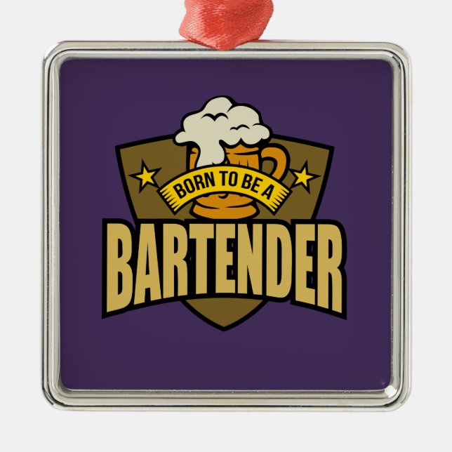 Born To be A Bartender Metal Ornament (Front)
