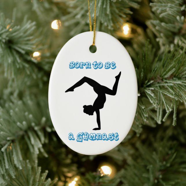 Born to be a Gymnast Ceramic Ornament (Tree)