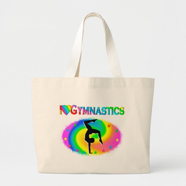 BORN TO BE A GYMNAST CHAMPION LARGE TOTE BAG (Front)
