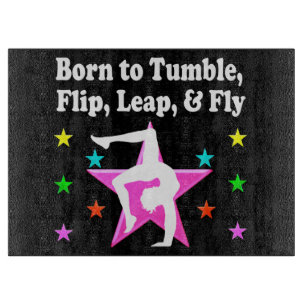 BORN TO BE A GYMNASTICS CHAMPION CUTTING BOARD