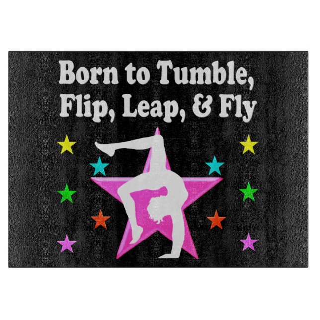BORN TO BE A GYMNASTICS CHAMPION CUTTING BOARD (Front)