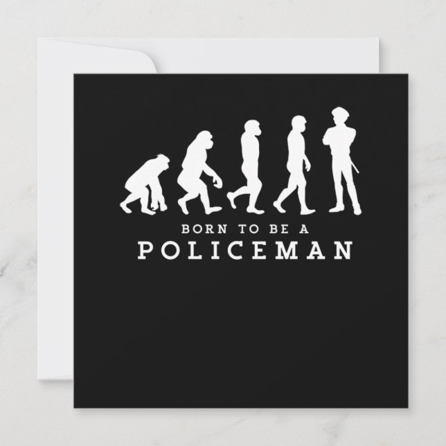 Born To Be A Policeman Police Proud Cop Gift Invitation (Front)
