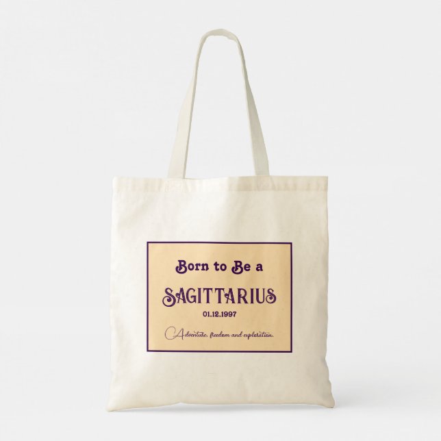 Born to be a Sagittarius Tote Bag (Back)