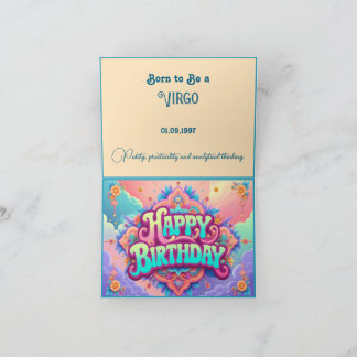 Born to be a Virgo for birthday Card