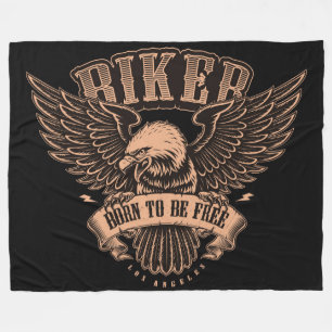 Born to be free biker fleece blanket