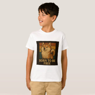 Born To Be Free Graphic Design for Dog Lovers T-Shirt