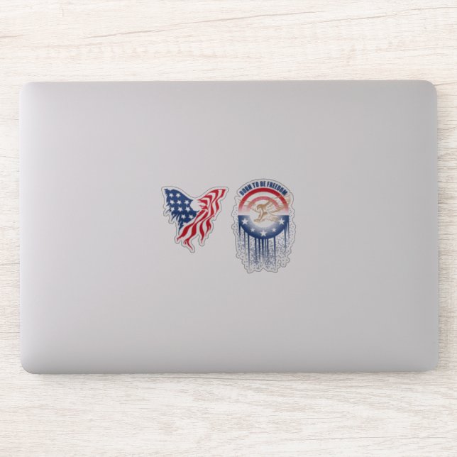 Born to Be Free Patriotic Eagle | 4"x 4"  (Computer)