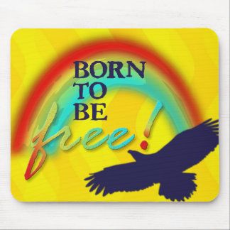 Born To Be FREE | yellow waves Mouse Pad