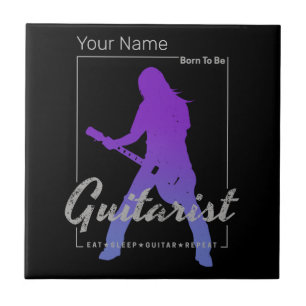 Born To Be Guitarist for Musicians and Band Member Ceramic Tile