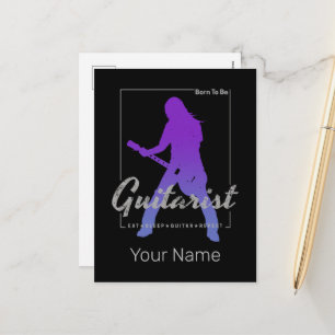 Born To Be Guitarist for Musicians and Band Member Holiday Postcard