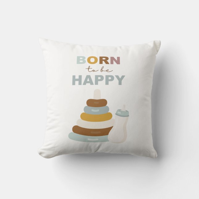 Born To Be Happy Cushion (Front)