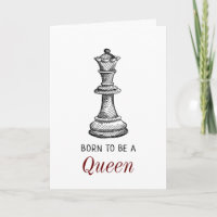Born to be Queen Chess Girl Woman Mother Birthday