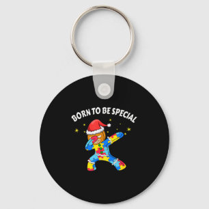 Born To Be Special Dabbing Gingerbread Man Christm Key Ring