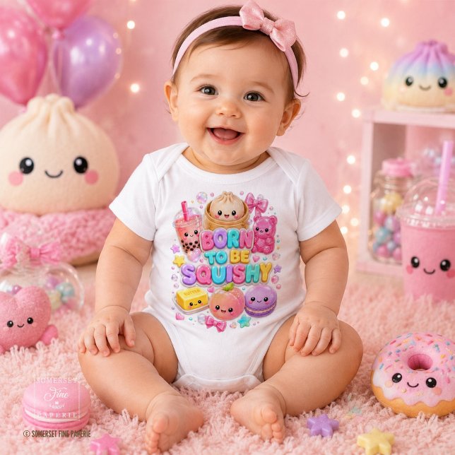 Born to Be Squishie Cute Dumpling Bubble Tea Baby Bodysuit (Zazzle Born to Be Squishie Cute Dumpling Bubble Tea Baby Bodysuit )