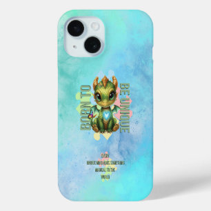 Born to Be Unique Cute Dragon Autism Awareness iPhone 15 Case
