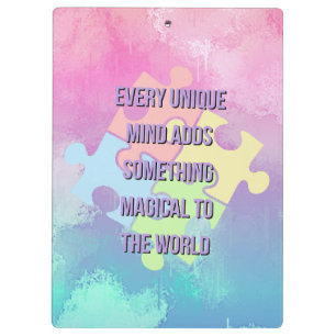 Born to Be Unique Cute Dragon - Autism Awareness Clipboard