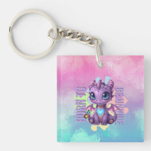 Born to Be Unique Cute Dragon - Autism Awareness Key Ring