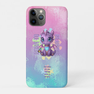 Born to Be Unique – Cute Purple Dragon iPhone 11 Pro Case