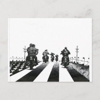 BORN TO BE WILD B&W POSTCARD