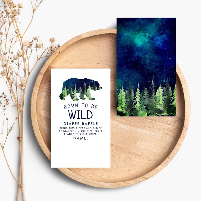 Born To Be Wild Baby Shower Diaper Raffle Enclosure Card (Creator Uploaded)