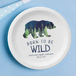 Born To Be Wild Baby Shower Paper Plate<br><div class="desc">Celebrate in style with these trendy baby shower paper plates. The design is easy to personalise with your own wording and your family and friends will be thrilled when they see these fabulous party plates.</div>