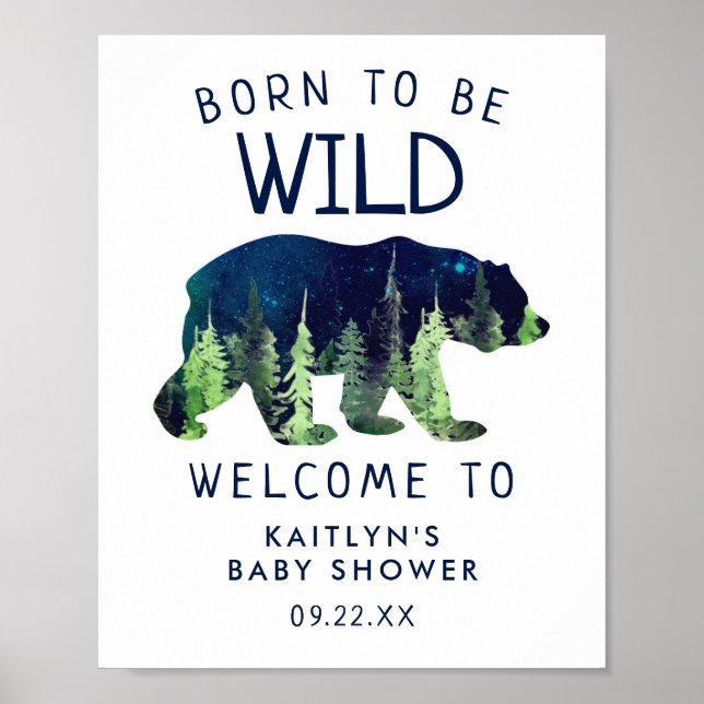 Born To Be Wild Baby Shower Welcome Sign (Front)