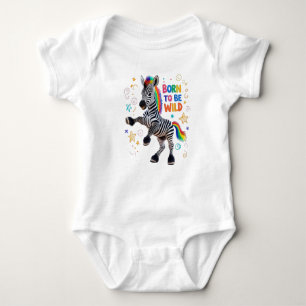 Born to Be Wild Baby Zebra Outfit Baby Bodysuit