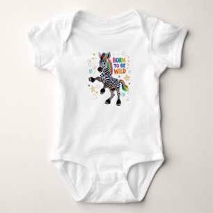 Born to Be Wild Baby Zebra Outfit Bodysuit