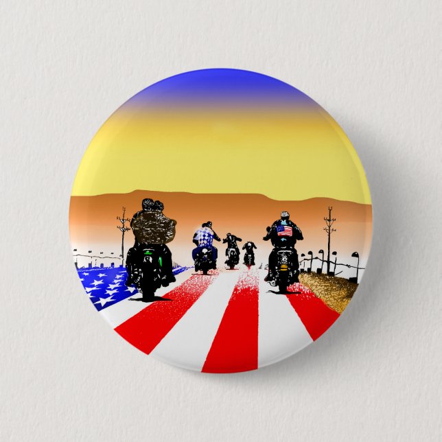 BORN TO BE WILD COLOUR 6 CM ROUND BADGE (Front)