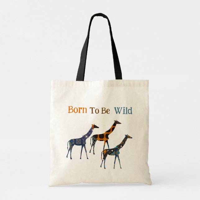  Born To Be Wild Giraffe Tote Bag (Back)