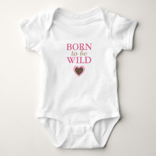Born to Be Wild Leopard and Pink Baby Bodysuit