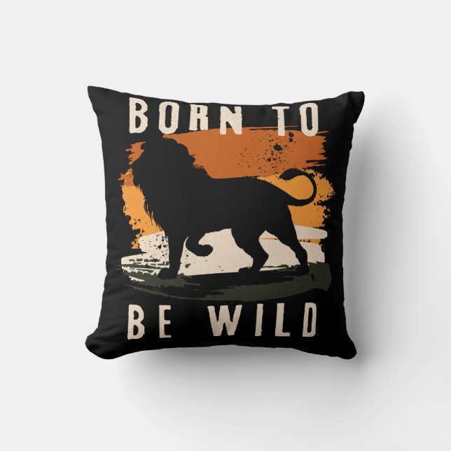 Born to be wild Lion Animal Cushion (Front)