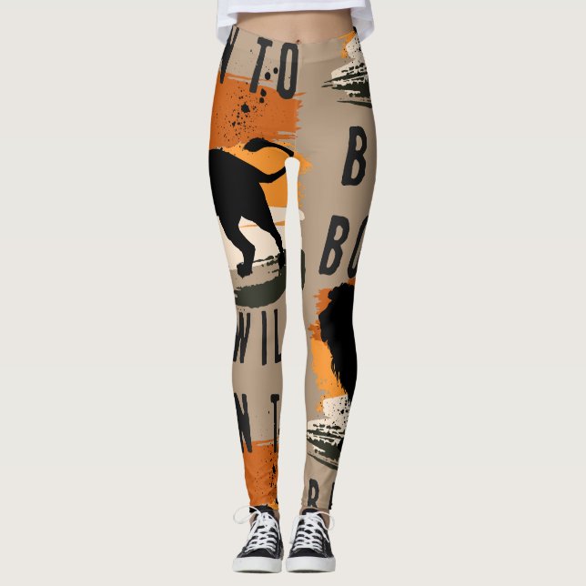 Born to be wild Lion Animal Leggings (Front)