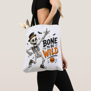 Born to be Wild Skeleton Tote Bag