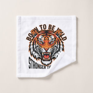 Born to Be Wild – Stronger Than Ever Tiger Graphic Bath Towel Set