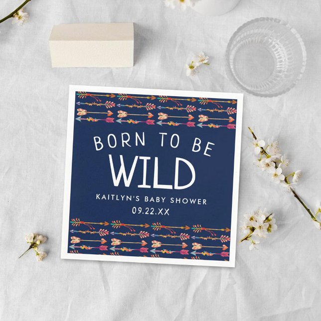 Born To Be Wild Tribal Boho Arrows Baby Shower Napkin (Creator Uploaded)