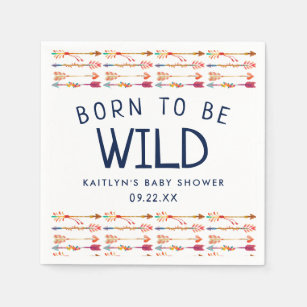 Born To Be Wild Tribal Boho Arrows Baby Shower Napkin