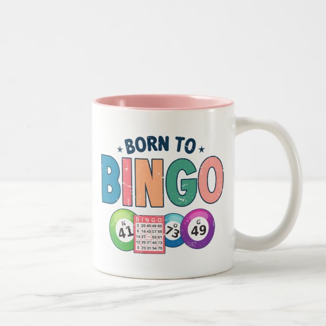 Born To Bingo  Two-Tone Coffee Mug (Right)