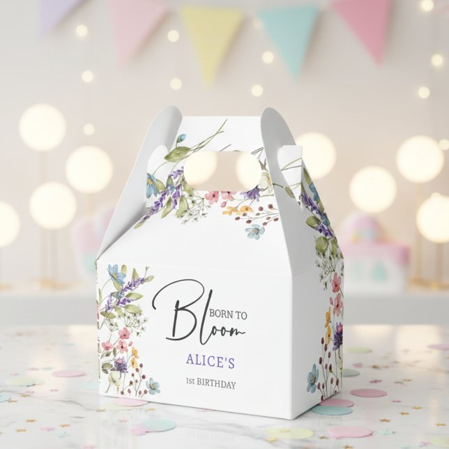 Born to bloom wild flowers kids birthday favour box (Creator Uploaded)