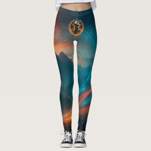 Born to Burn Gothic Witch Pattern Leggings