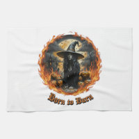 Born to Burn Witch Kitchen Towel Design