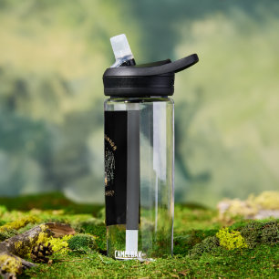 Born to Camp, Forced to Work – Retro Camper Van Water Bottle