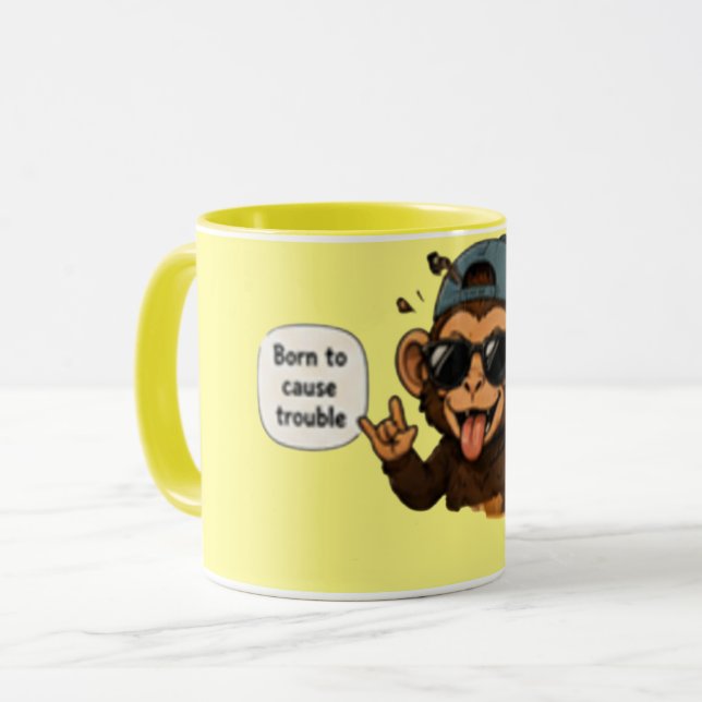 Born to Cause Trouble | Funny Sarcastic Coffee Mug (Front Left)