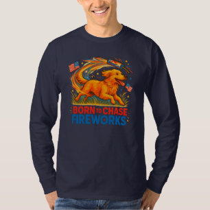 Born to Chase Fireworks Patriotic Golden Retriev T-Shirt